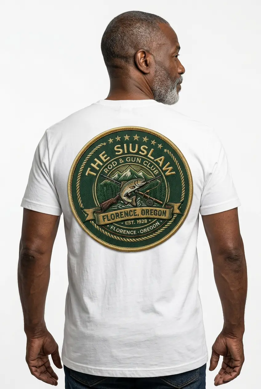 Round Green & Gold Embroidered Look